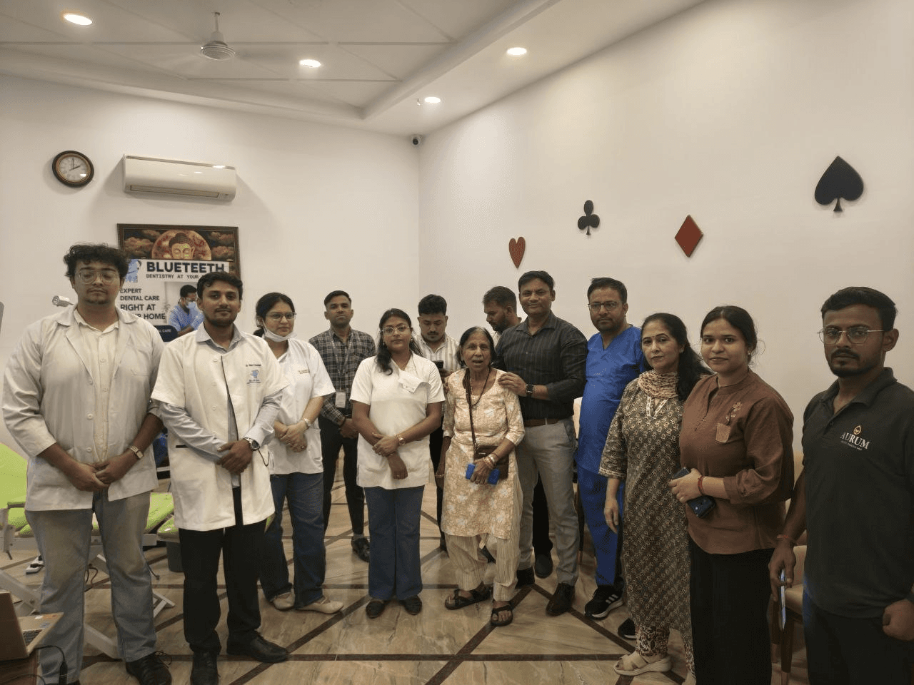 Blueteeth Foundation dental checkup drive at Aurum Assisted Living